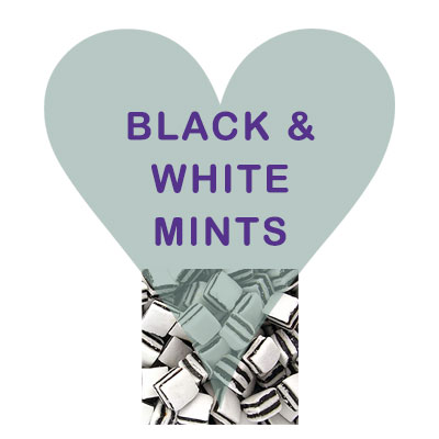 Black and White Mints pick and mix