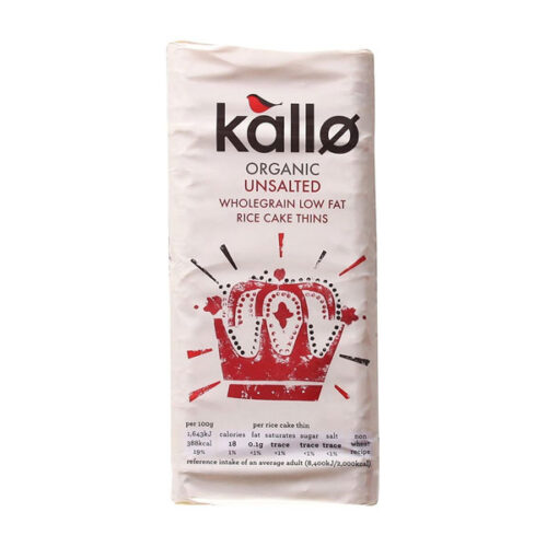 Kallo Organic Un-salted Wholegrain Rice Grain Thins